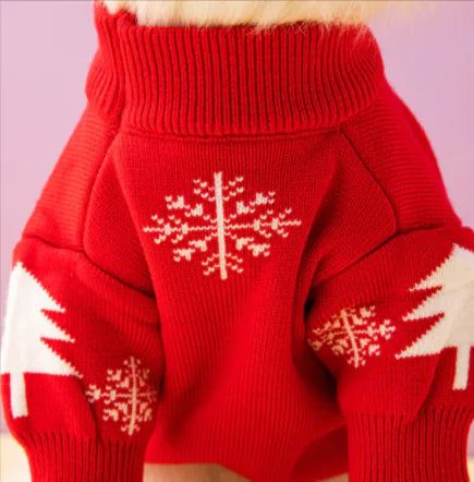 Christmas Tree Elk Design Dog Sweater – Festive Holiday Knit for Pets