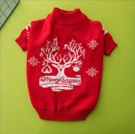 Christmas Tree Elk Design Dog Sweater – Festive Holiday Knit for Pets