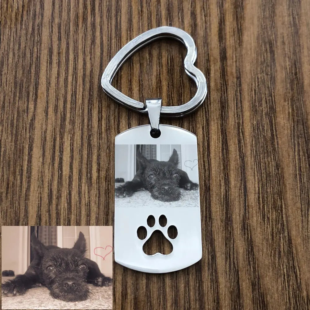 Custom Pet Tag with Photo - DIY Keychain